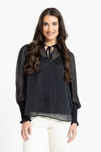 Seeking Lola Black Spot Byron Blouse