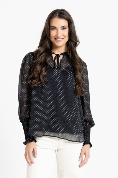 Seeking Lola Black Spot Byron Blouse-shop-by-style-Hello Cyril.