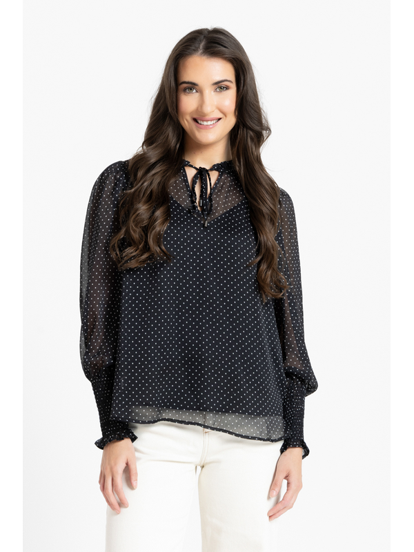 Seeking Lola Black Spot Byron Blouse