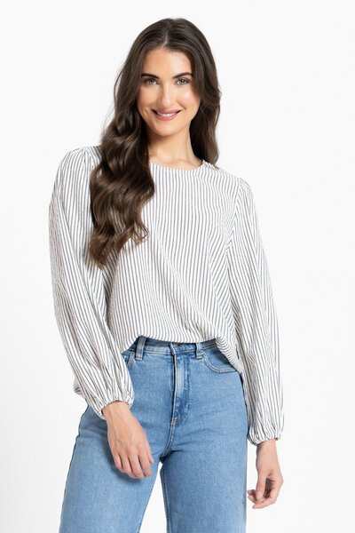 Seeking Lola Stripe Brilliance Blouse-shop-by-style-Hello Cyril.