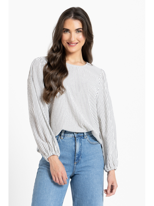 Seeking Lola Stripe Brilliance Blouse