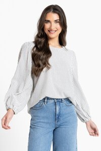 Seeking Lola Stripe Brilliance Blouse