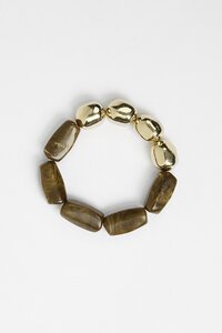 Stella + Gemma Bracelet Tigers Eye Brown and Gold Beads