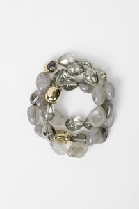 Stella + Gemma Bracelet Grey And Gold Chunky Beads Set 3