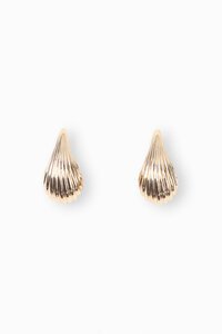Stella + Gemma Earring Gold Scallop Tear Drop