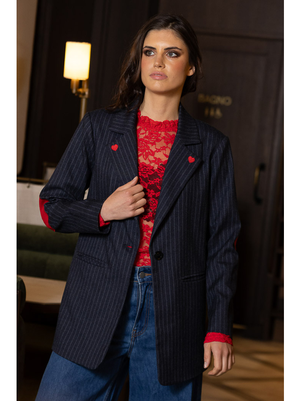 Charlo Allegra Heart Navy Blazer