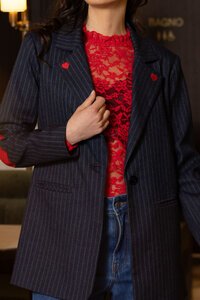 Charlo Allegra Heart Navy Blazer