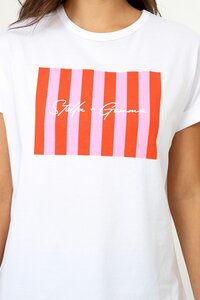 Stella + Gemma Soho Cuff Tee Candy Stripes