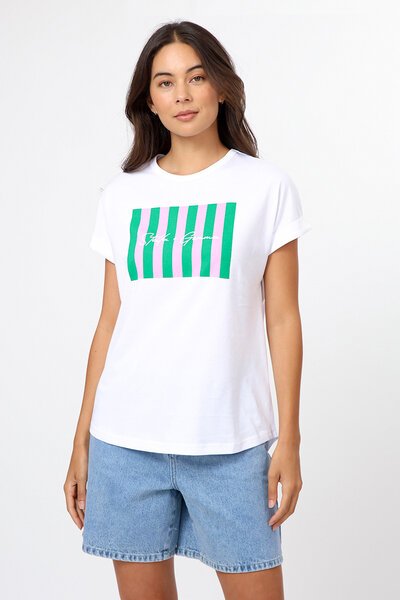 Stella + Gemma Soho Cuff Tee Picnic Stripes-shop-by-label-Hello Cyril.