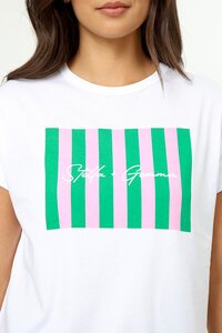 Stella + Gemma Soho Cuff Tee Picnic Stripes