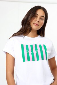 Stella + Gemma Soho Cuff Tee Picnic Stripes