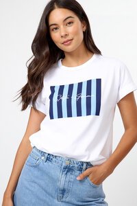 Stella + Gemma Soho Cuff Tee Sea Stripes