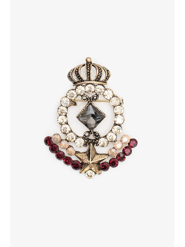 Antler Crown Shield Brooch