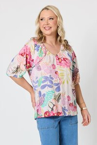 Gordon Smith Desert Rose Print Top
