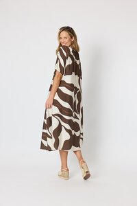 Clarity Bay Leaf Print Midi Dress
