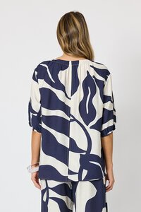 Clarity Bay Leaf Print Top