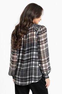 Seeking Lola Black Lurex Check Honeycombe Blouse