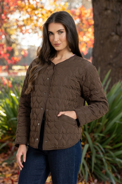 Seeking Lola Choc Heart Montreal Quilted Jacket-shop-by-style-Hello Cyril.