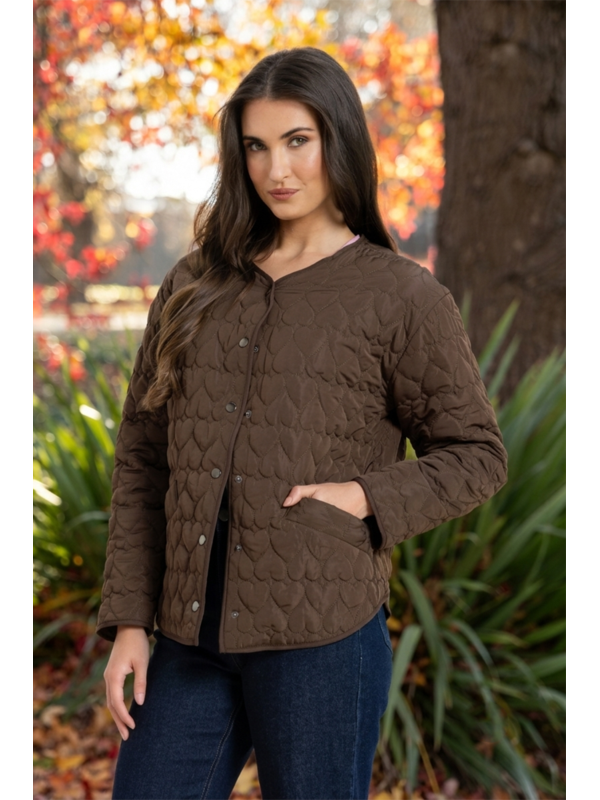 Seeking Lola Choc Heart Montreal Quilted Jacket
