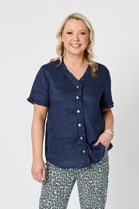 Gordon Smith Audrey Ruffle Detail Linen Top