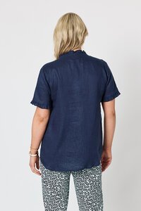 Gordon Smith Audrey Ruffle Detail Linen Top