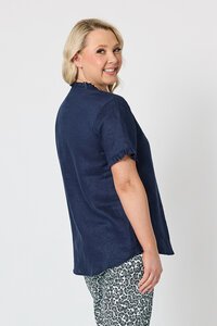 Gordon Smith Audrey Ruffle Detail Linen Top