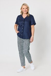 Gordon Smith Audrey Ruffle Detail Linen Top