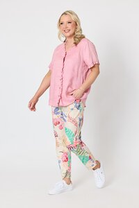 Gordon Smith Audrey Ruffle Detail Linen Top