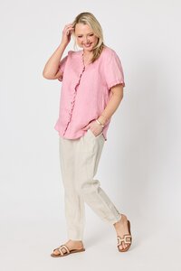 Gordon Smith Audrey Ruffle Detail Linen Top