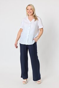 Gordon Smith Audrey Ruffle Detail Linen Top
