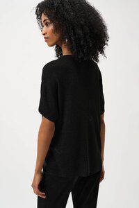 Joseph Ribkoff Metallic Knitted T-Shirt With Rhinestones