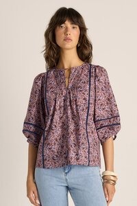 Fate + Becker Alaia Print Lace Blouse