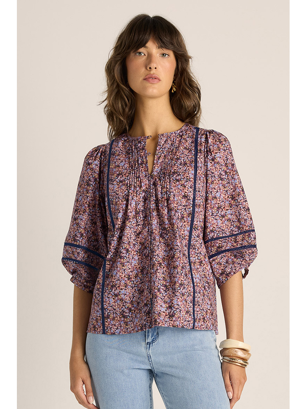 Fate + Becker Alaia Print Lace Blouse