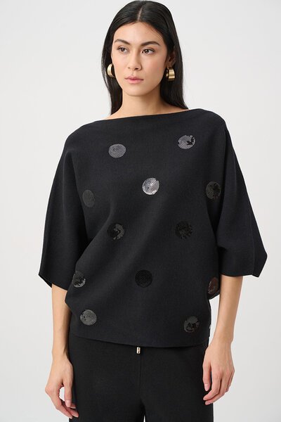 Joseph Ribkoff Boxy Embroidered Sweater-shop-by-style-Hello Cyril.