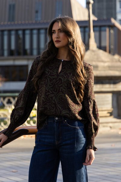 Seeking Lola Olive Grove Vienna Blouse-shop-by-style-Hello Cyril.