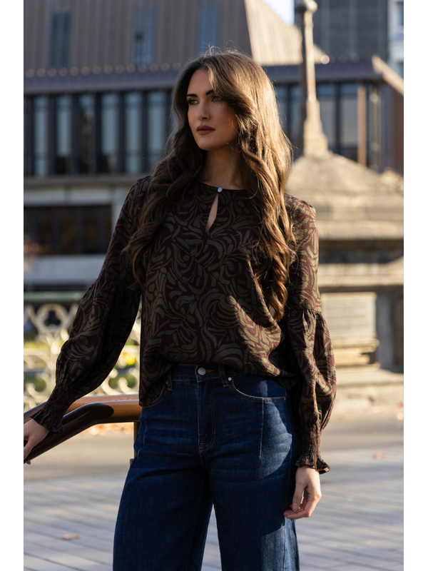 Seeking Lola Olive Grove Vienna Blouse