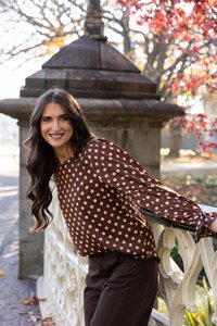 Seeking Lola Pink Polka Harper Top