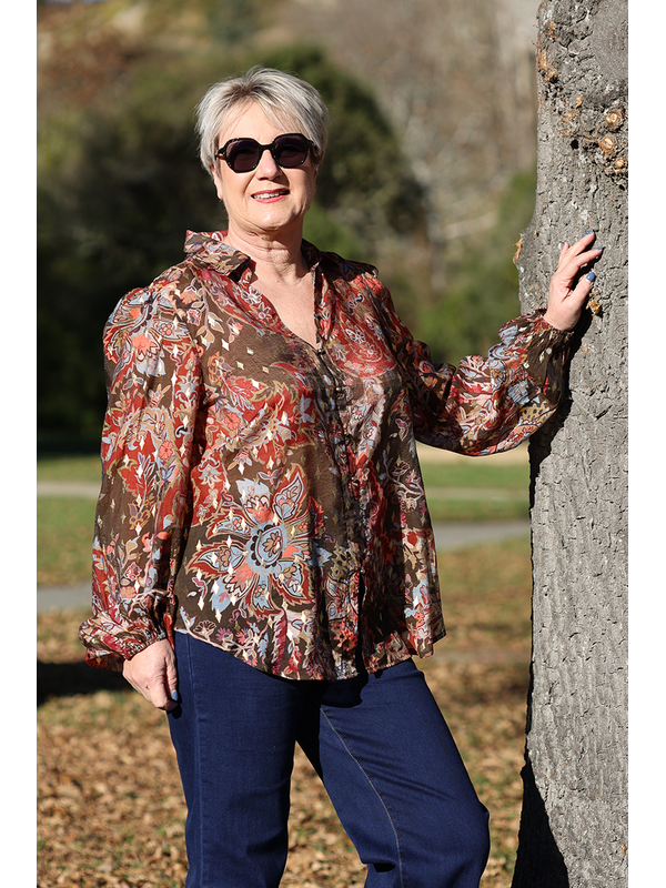 Fria The Label Batik Floral Blouse