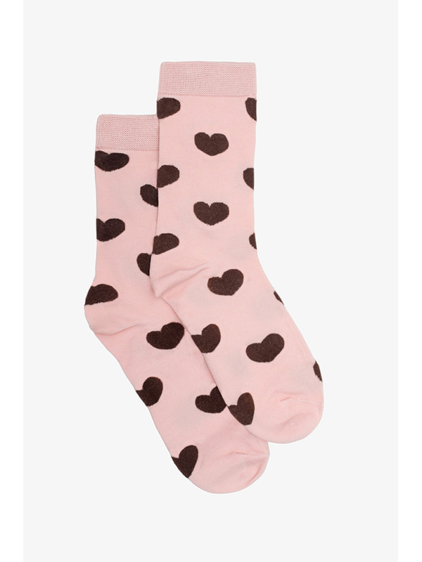 Antler Pink Heart Sock