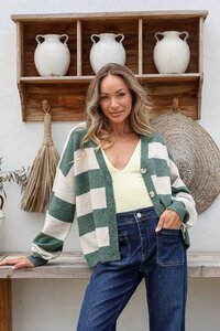 Miracle Brady Bunch Stripe Cardi