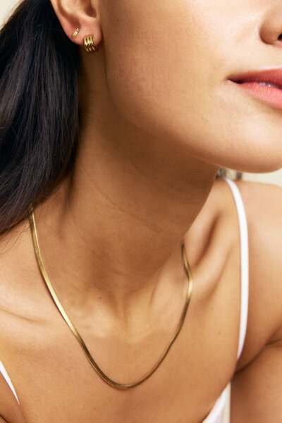Edblad Herringbone Chain 45cm Gold Necklace-accessories-Hello Cyril.