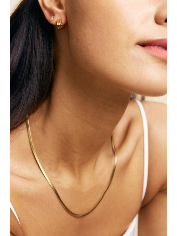 Edblad Herringbone Chain 45cm Gold Necklace