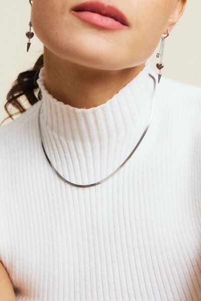 Edblad Herringbone Chain 45cm Silver Necklace-accessories-Hello Cyril.
