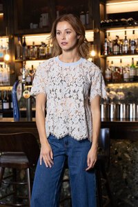 Amaya Helen T-Shirt Lace Blue