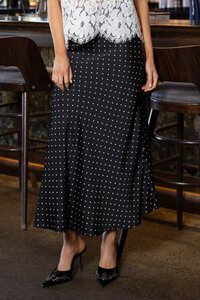 Amaya Yasmin Dot Midi Skirt Black