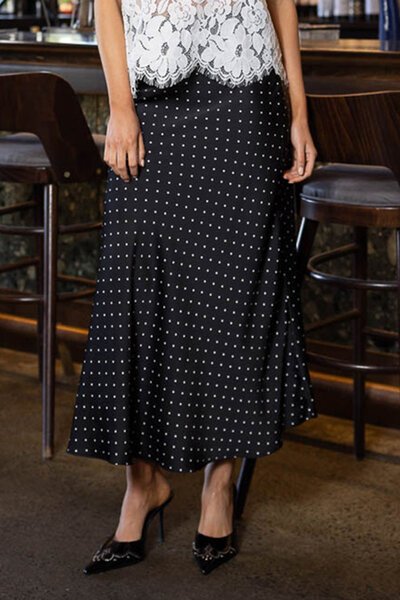 Amaya Yasmin Dot Midi Skirt Black-shop-by-style-Hello Cyril.