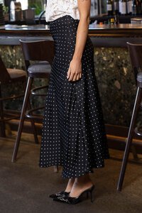 Amaya Yasmin Dot Midi Skirt Black