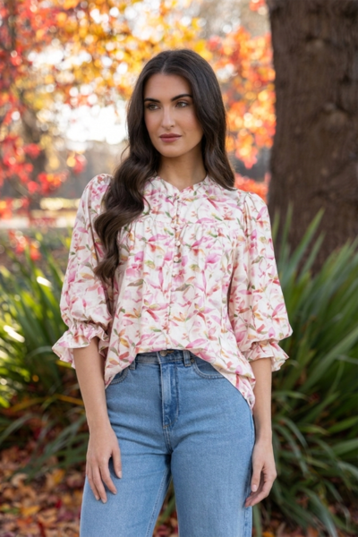 Seeking Lola Spring Watercolour Celia Blouse-shop-by-style-Hello Cyril.