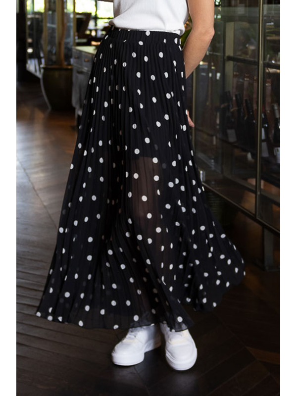Amaya Nicola Maxi Skirt Spot Black