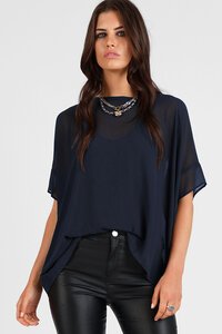 Storm Relaxed Sheer Short Sleeve Top 
